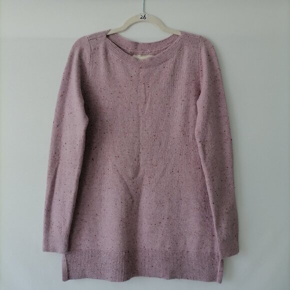 NWT Loft Women's Pink Long Sleeve Crew Neck Pullover Sweater Size M - Picture 1 of 6
